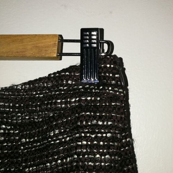 GÉRARD DAREL Winter French Tweed Brown Tulip Virgin Wool Skirt Size 4 NWT - Picture 4 of 14